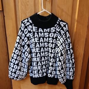 Almost Black denim And White Dream Sweater